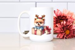 Baby Pomeranian with Reindeer Horns PNG Product Image 2
