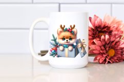 Baby Pomeranian with Reindeer Horns PNG Product Image 2