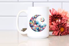 Colorful Moon Watercolor Sticker Design Product Image 2