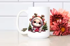 Baby Bichpoo with Reindeer Horns PNG Product Image 2