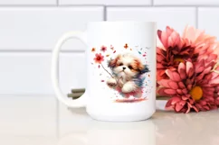 Colorful Cute Dog Tumbling with Petals in the Wind | Product Image 2