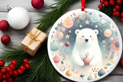 Polar Bear Winter Scene Sublimation PNG Product Image 2
