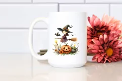 Simple Funny Witch Clipart, Halloween Theme, PNG Product Image 2