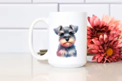Colorful Miniature Schnauzer Tumbling with Petals | Product Image 2