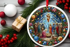 Round Christmas Ornament Sublimation|Clipart Product Image 2