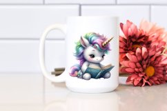 Baby Unicorn Watercolor Reading Product Image 2