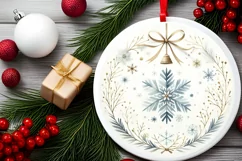 Round Christmas Ornament Sublimation|Clipart Product Image 2