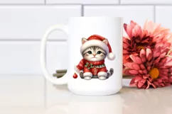 Cute Baby Cat Dressed for Christmas PNG Product Image 2