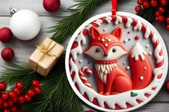 Round Christmas Ornament Sublimation|Clipart Product Image 1