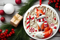 Round Christmas Ornament Sublimation|Clipart Product Image 1