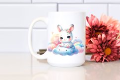 Colorful Baby Rabbit Watercolor Clipart Product Image 2