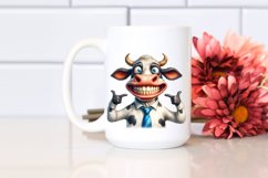 Funny Cow Portrait with Tie | Sublimation | Clipart Product Image 2