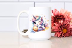 Cute Baby Unicorn Winking from Playful Comet | Clipart Product Image 2