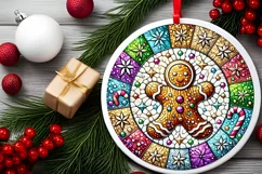 Round Christmas Ornament Sublimation|Clipart Product Image 1