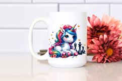 Watercolor Baby Unicorn Competition Floor PNG Product Image 2