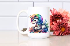Watercolor Baby Unicorn Competition Floor PNG Product Image 2