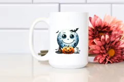 Funny Watercolor Halloween Sticker Clipart Product Image 2