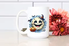 Funny Watercolor Halloween Sticker Clipart Product Image 2