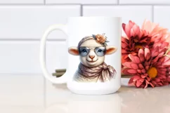 Detailed Funny Lamb Watercolor Clipart Product Image 2