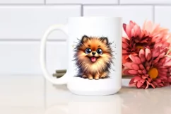 Funny Crazy Watercolor Pomeranian | Clipart Product Image 2