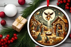 Round Christmas Ornament Sublimation|Clipart Product Image 1