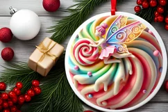 Round Christmas Ornament Sublimation|Clipart Product Image 1