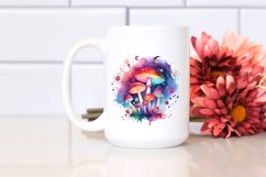Colorful Magical Mushroom Celestial Sublimation Clipart Product Image 2