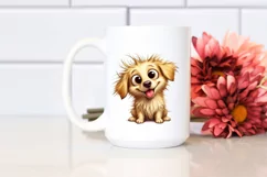 Crazy Golden Retriever Watercolor Clipart Product Image 2