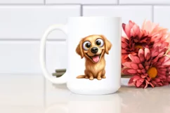 Crazy Golden Retriever Watercolor Clipart Product Image 2
