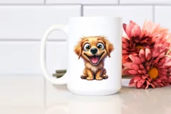 Crazy Golden Retriever Watercolor Clipart Product Image 2
