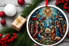 Round Christmas Ornament Sublimation|Clipart Product Image 1