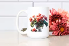 Colorful Flowers,Seated Bird | Sublimation,Clipart Product Image 2