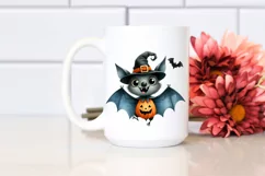 Funny Watercolor Halloween Sticker Clipart Product Image 2