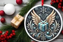 Round Christmas Ornament Sublimation|Clipart Product Image 1