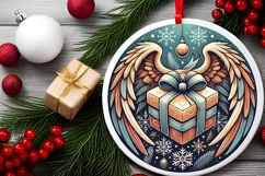 Round Christmas Ornament Sublimation|Clipart Product Image 1