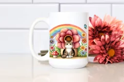 Seated Rainbow,Colorful Flowers | Sublimation,Clipart Product Image 2