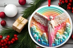 Round Christmas Ornament Sublimation|Clipart Product Image 1