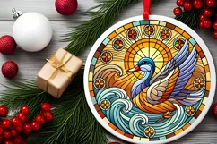 Round Christmas Ornament Sublimation|Clipart Product Image 1