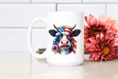 Fancy es Cow Portrait Wearing | Sublimation | Clipart Product Image 2