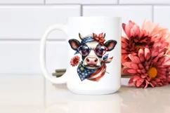 Fancy es Cow Portrait Wearing | Sublimation | Clipart Product Image 2
