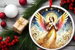 Round Christmas Ornament Sublimation|Clipart Product Image 1