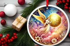 Round Christmas Ornament Sublimation|Clipart Product Image 1