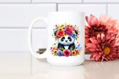 Cartoon-Style Watercolor Panda Flower Crown Product Image 2