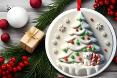 Round Christmas Ornament Sublimation|Clipart Product Image 1