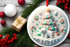 Round Christmas Ornament Sublimation|Clipart Product Image 1