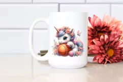 Pastel Unicorn Basketball with Flowers | Sublimation | Product Image 2