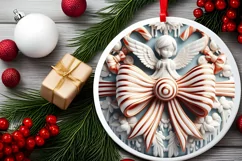 Round Christmas Ornament Sublimation|Clipart Product Image 1