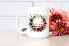 Vibrant Wreath with Wild Flowers Watercolor Product Image 2