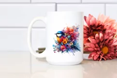 Vibrant Bird, Abstract Watercolor | Sublimation | Clipart Product Image 2
