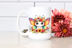Cartoon-Style Butterfly with Flower Crown | Clipart Product Image 2